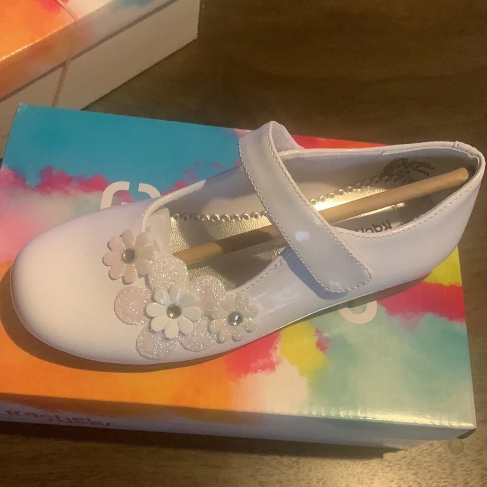 Rachel Shoes Lil Vanna toddlers GirlsMary Jane Shoes white patent F